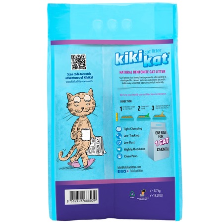 KikiKat комкующийся бентонитовый наполнитель для кошачьего туалета супер-белый с ароматом "Лаванда" - 10 л фото 2