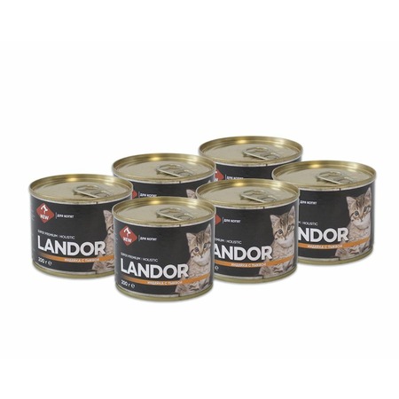 Landor полнорационный влажный корм для котят, паштет с индейкой и тыквой, в консервах фото 2