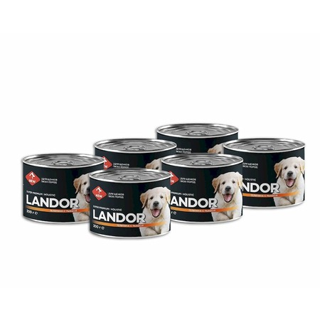 Landor полнорационный влажный корм для щенков, паштет с телятиной и тыквой, в консервах фото 2