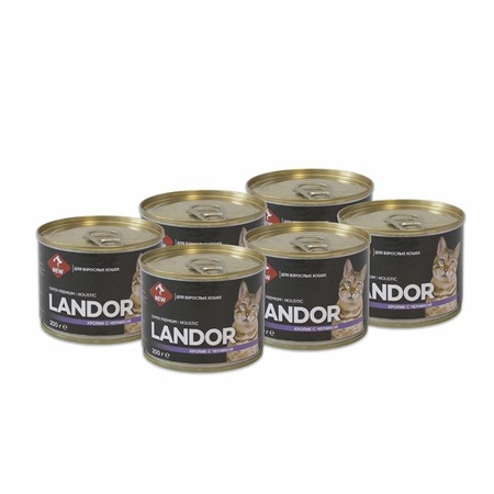 Landor полнорационный влажный корм для кошек, паштет с кроликом и черникой, в консервах фото 2