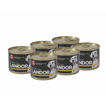 Landor полнорационный влажный корм для собак, паштет с гусем и киноа, в консервах фото 2