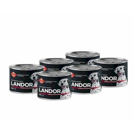 Landor полнорационный влажный корм для собак, паштет с ягненком и брусникой, в консервах фото 2