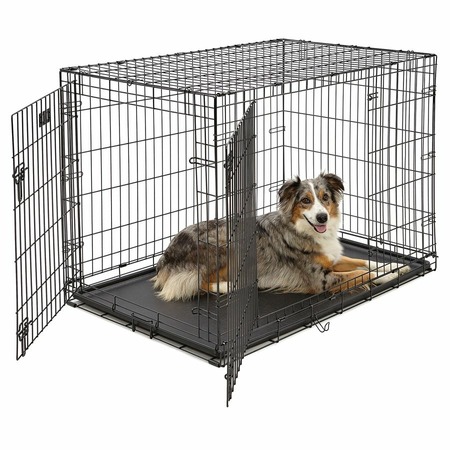Midwest Icrate клетка для транспортировки средних и крупных собак, черная 2 двери - 106х71х76 см фото 2
