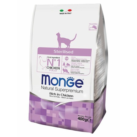 Monge Cat Daily Line Sterilised полнорационный сухой корм для стерилизованных кошек, с курицей - 400 г фото 2