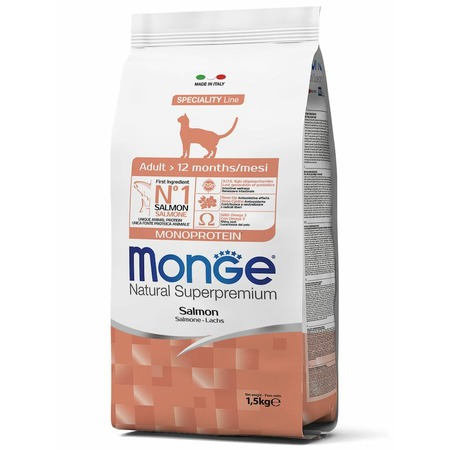 Monge Cat Speciality Line Monoprotein Adult полнорационный сухой корм для кошек, с лососем фото 2
