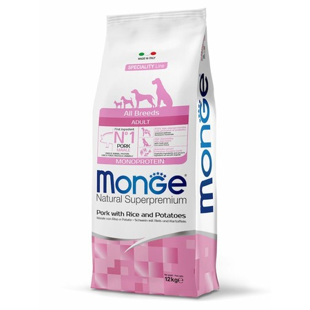 Monge Dog Speciality Line Monoprotein полнорационный сухой корм для собак, со свининой, рисом и картофелем фото 2