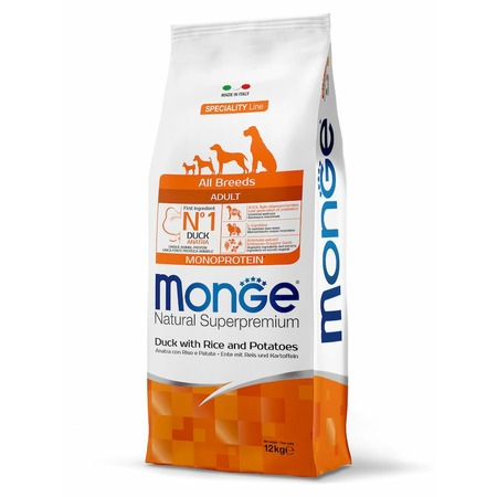 Monge Dog Speciality Line Monoprotein полнорационный сухой для собак, с уткой, рисом и картофелем фото 2