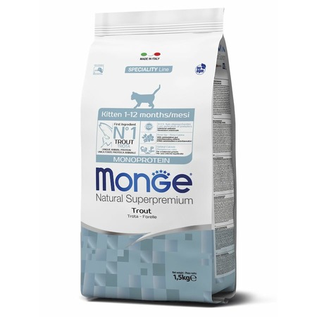 Monge Cat Speciality Line Monoprotein полнорационный сухой корм для котят, с форелью фото 2