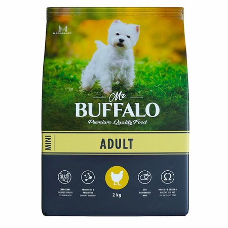Mr.Buffalo Adult Mini полнорационный сухой корм для взрослых собак миниатюрных пород с курицей - 2 кг фото 2