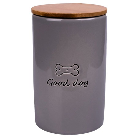 Mr.Kranch Good Dog бокс для хранения корм для собак, керамический, серый - 850 мл фото 2