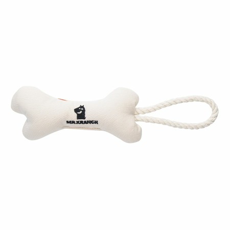 Mr.Kranch игрушка для собак мелких и средних пород, косточка с канатом, бежево-пятнистая - 31х9х4 см фото 2