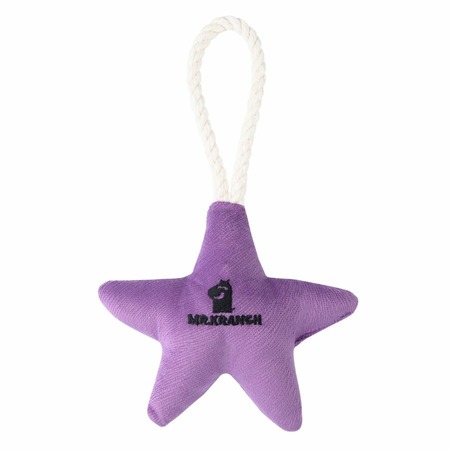 Mr.Kranch игрушка для собак мелких и средних пород, звездочка с канатом и пищалкой, фиолетовая - 26х16х5 см фото 2