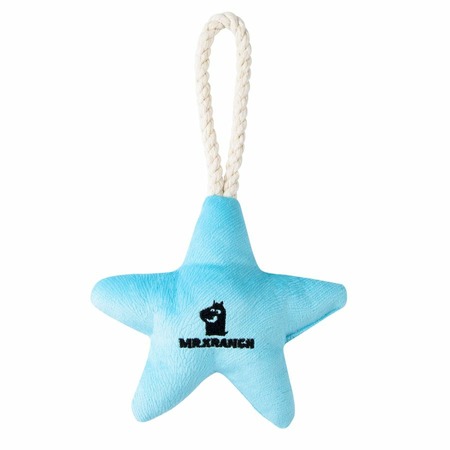 Mr.Kranch игрушка для собак мелких и средних пород, звездочка с канатом и пищалкой, нежно-голубая - 26х16х5 см фото 2