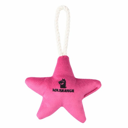 Mr.Kranch игрушка для собак мелких и средних пород, звездочка с канатом и пищалкой, нежно-розовая - 26х16х5 см фото 2