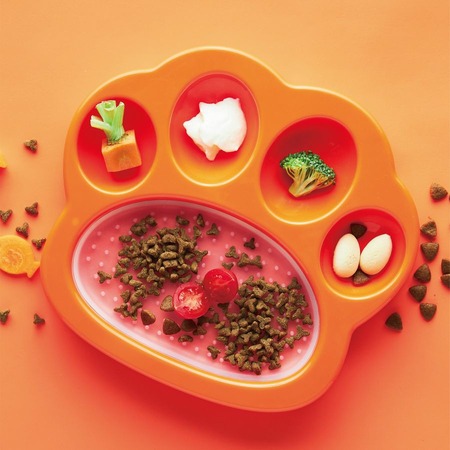 PetDreamHouse Paw 2 in 1 Mini Slow Feeder & Lick Pad Orange Easy Миска для медленного кормления 2 в 1, мини, оранжевая - 1 л фото 2
