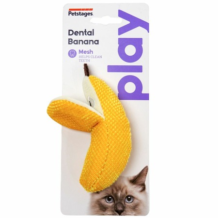 Petstages Dental игрушка для кошек, банан, с кошачьей мятой фото 2