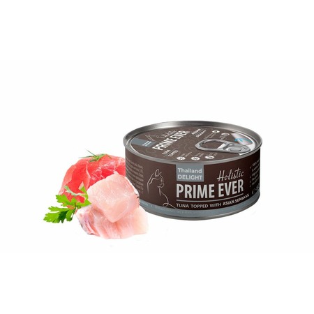 Prime Ever 7B влажный корм для кошек, с тунцом и азиатским сибасом, кусочки в желе, в консервах - 80 г фото 2