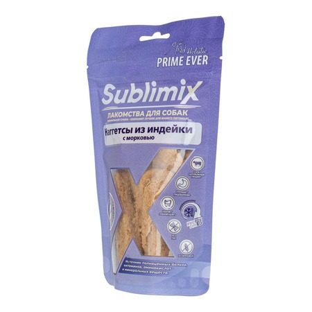 Prime Ever Sublimix лакомство для собак, для поддержания оптимального веса, наггетсы с индейкой и морковью - 60 г фото 2