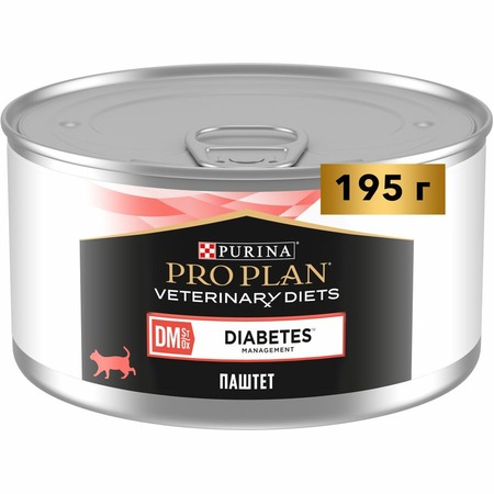 Pro Plan Veterinary Diets DM St/Ox Diabetes Management влажный корм для кошек диетический для регулирования потребления глюкозы при сахарном диабете, паштете, в консервах - 195 г фото 2