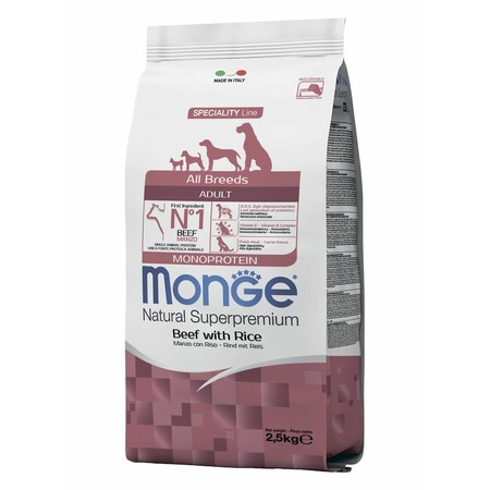 Monge Dog Speciality Line Monoprotein полнорационный сухой корм для собак, с говядиной и рисом - 2,5 кг фото 2