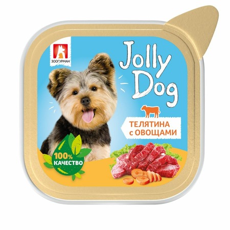 Зоогурман Jolly Dog влажный корм для собак, паштет с телятиной и овощами, в ламистерах - 100 г фото 2
