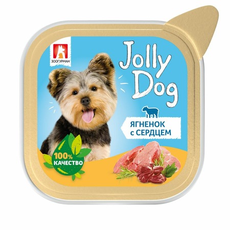Зоогурман Jolly Dog влажный корм для собак, паштет с ягненком и сердцем, в ламистерах - 100 г фото 2