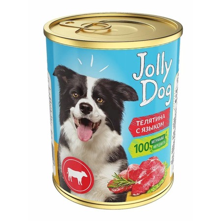 Зоогурман Jolly Dog влажный корм для собак, фарш из телятины с языком, в консервах - 350 г фото 2