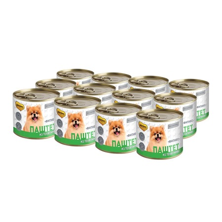 Мнямс Фитнес полнорационный влажный корм для собак, паштет с телятиной, в консервах - 200 г фото 11