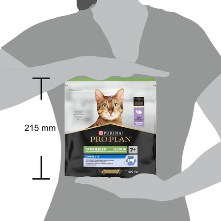 Pro Plan Sterilised сухой корм для пожилых стерилизованных кошек старше 7 лет, с высоким содержанием индейки - 400 г фото 13