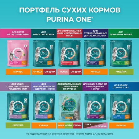 Purina One сухой корм для кошек для красивой шерсти и здоровой кожи с курицей - 750 г фото 13