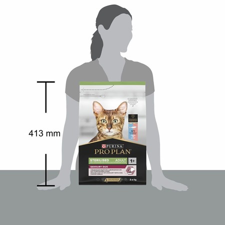 Pro Plan Sterilised Adult Savory Duo для взрослых стерилизованных кошек, с треской и с форелью - 3 кг фото 16