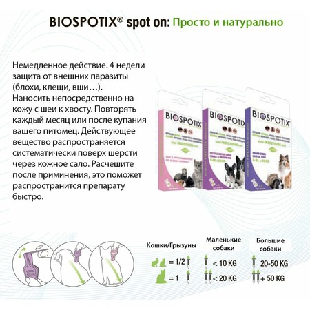 Biospotix Cat Spot on капли от блох и клещей для кошек 5 пипеток по 1 мл фото 3