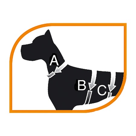 Ferplast Ergotrekking шлейка для собак крупных пород, черная - XL (A:64-74 см, B:82-92 см, C:72-82 см, L 32,5 см) фото 3