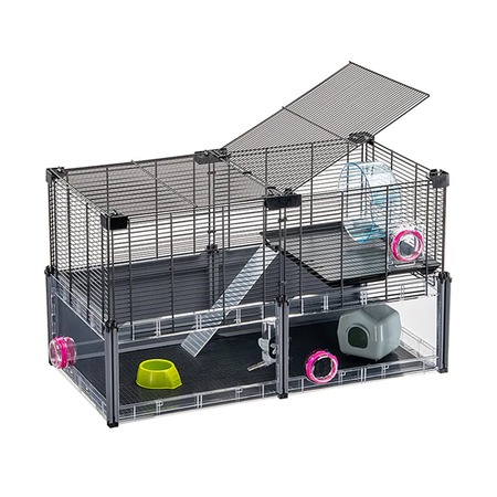 Ferplast Multipla Hamster клетка для хомяков и мышей, с аксессуарами, черная - 72,5x37,5xh42 см фото 3