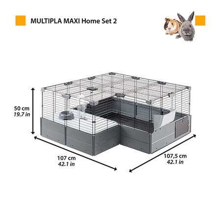Ferplast Multipla Maxi клетка для мелких домашних животных, модульная, черная - 142,5x72xh50 см фото 3