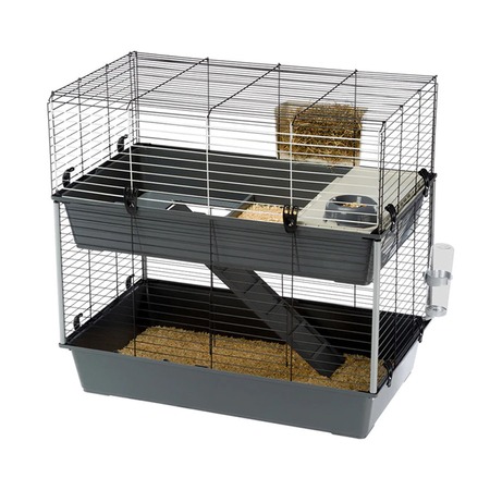 Ferplast Rabbit 100 Double клетка для кроликов, двухэтажная, черная - 95x57xh93,5 см фото 3
