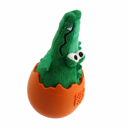 GiGwi EGG игрушка для собак Крокодил-неваляшка с пищалкой, 14 см фото 3