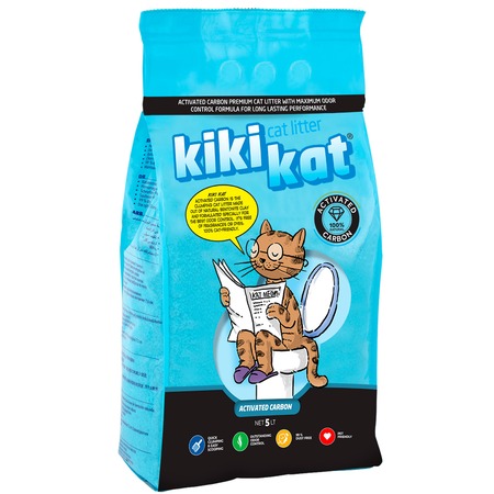 KikiKat комкующийся бентонитовый наполнитель для кошачьего туалета супер-белый "Активированный уголь" - 5 л фото 3