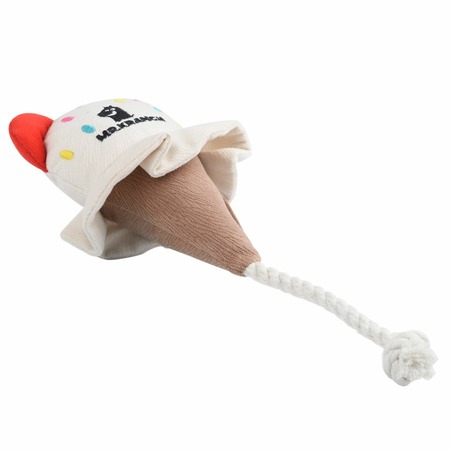 Mr.Kranch игрушка для собак мелких и средних пород, мороженое с канатом, бежевое - 29х8х6,5 см фото 3