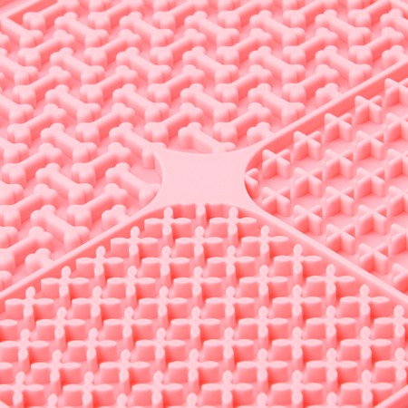 Mr.Kranch лизательный коврик для медленного поедания, силиконовый, розовая с лопаткой, 20*20 см фото 3