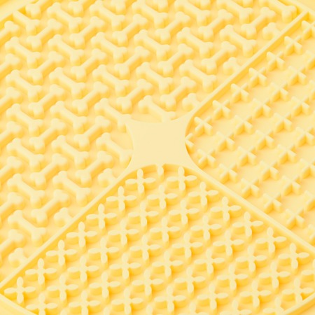 Mr.Kranch лизательный коврик для медленного поедания, силиконовый, диаметр 20 см, желтый с лопаткой фото 3