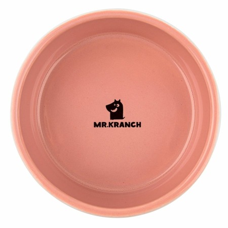 Mr.Kranch миска для собак и кошек из фарфора "Тропики", 450 мл, розовая фото 3