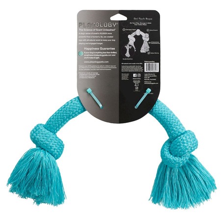 Playology Dri-tech Rope игрушка для собак средних и крупных пород, жевательный канат, с ароматом арахиса, большой, голубой фото 3