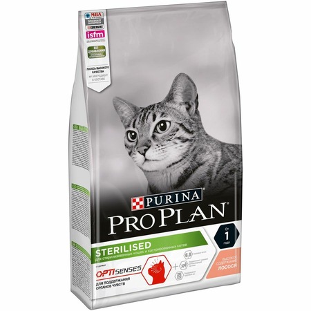 Pro Plan Sterilised сухой корм для стерилизованных кошек и кастрированных котов, для поддержания органов чувств, с высоким содержанием лосося - 1,5 кг фото 3