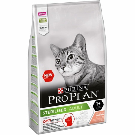 Pro Plan Sterilised сухой корм для стерилизованных кошек и кастрированных котов, для поддержания органов чувств, с высоким содержанием лосося фото 3