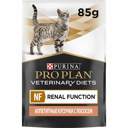 Pro Plan Veterinary Diets NF Renal Function Advanced Care полнорационный влажный корм для кошек для поддержания функции почек на поздней стадии хронической почечной недостаточности диетический, с лососем - 85 г фото 3