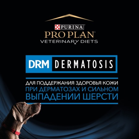 Pro Plan Veterinary Diets Dog DRM Dermatosis сухой корм для щенков и взрослых собак, при дерматозах и выпадении шерсти фото 3