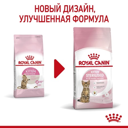 Royal Canin Kitten Sterilised полнорационный сухой корм для стерилизованных котят с 6 до 12 месяцев - 400 г фото 3