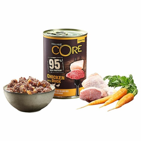 Сore 95 влажный корм для собак, паштет с курицей, уткой и морковью, в консервах - 400 г фото 3