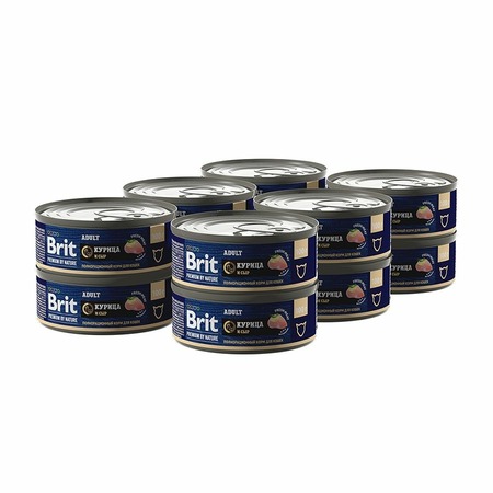 Brit Premium by Nature Adult полнорационный влажный корм для кошек, паштет с курицей и сыром, в консервах - 100 г фото 4
